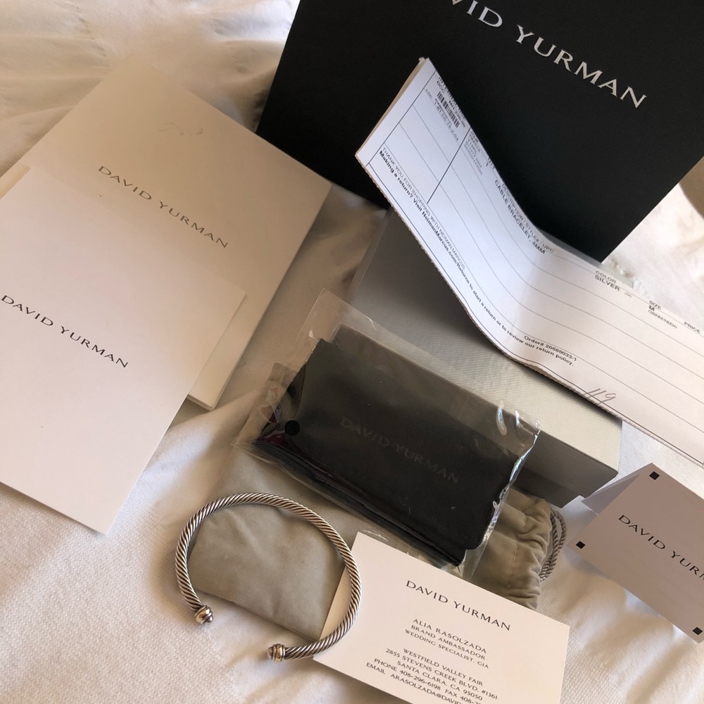 David Yurman Cable Bracelet Size M w/ 18k gold - Picture 2 of 5